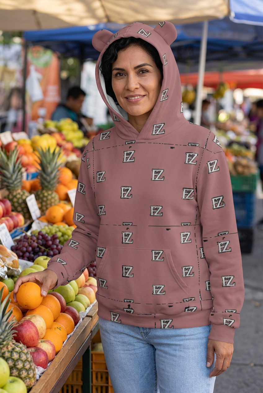 Mexican model at a fruit market
