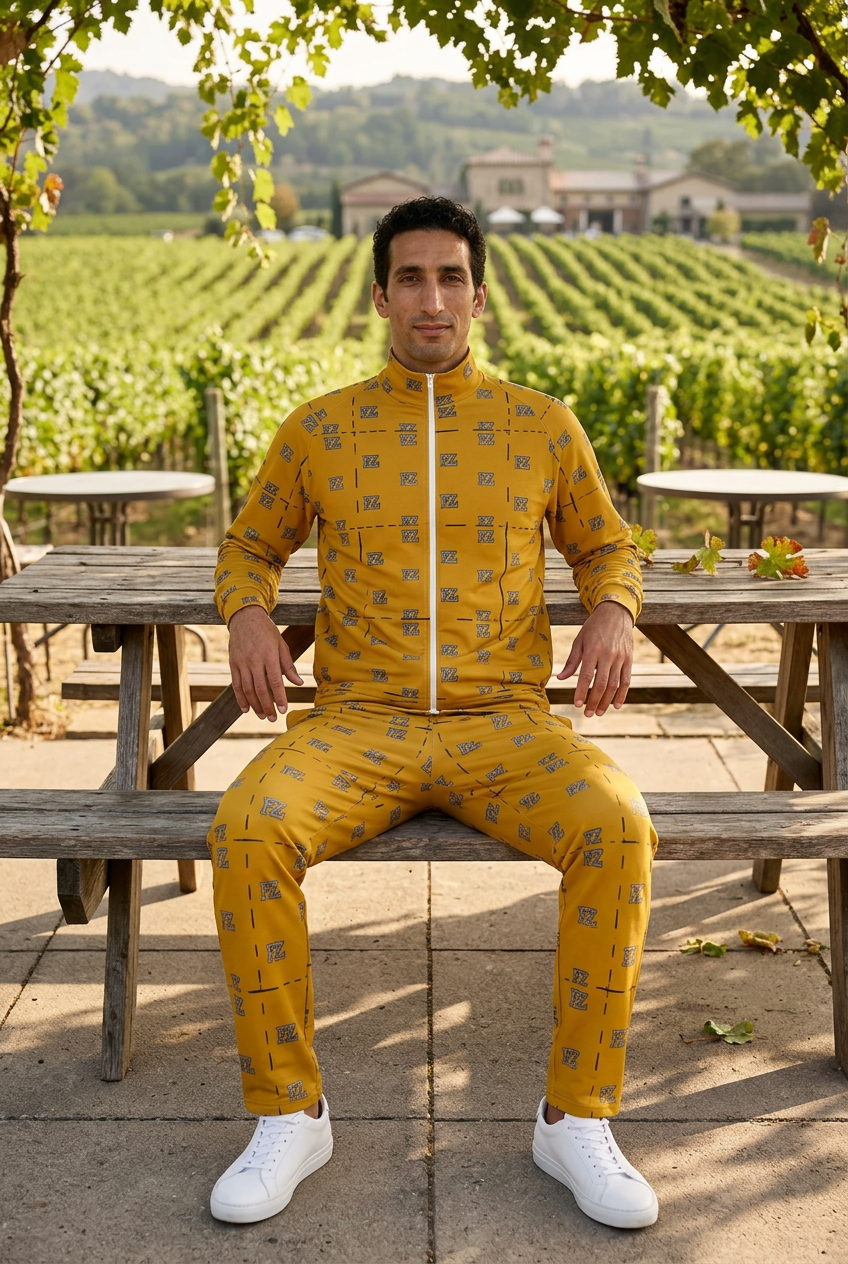 Middle Eastern man on a vineyard terrace