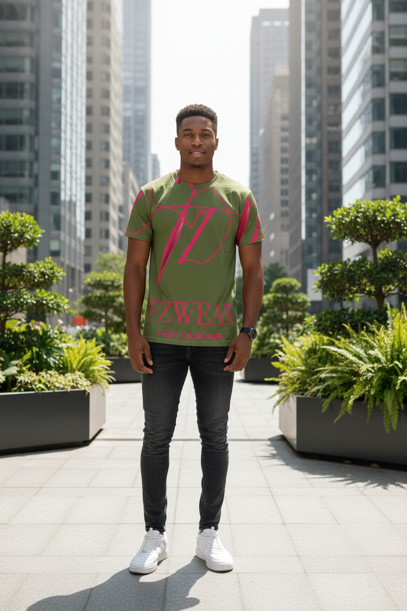 Model 1 - FZwear Olive Tee