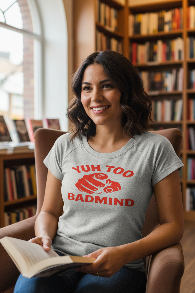 Model in bookstore