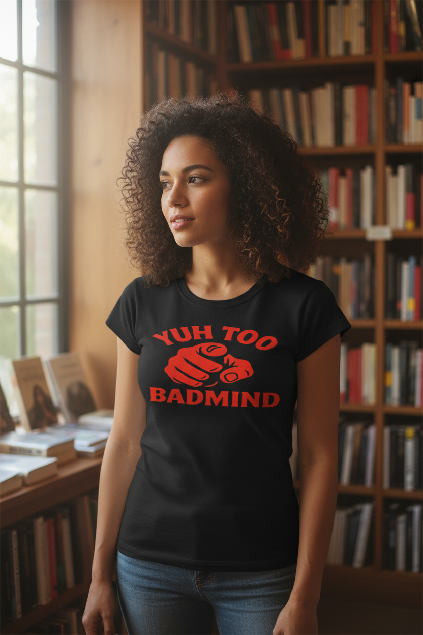 Model in bookstore