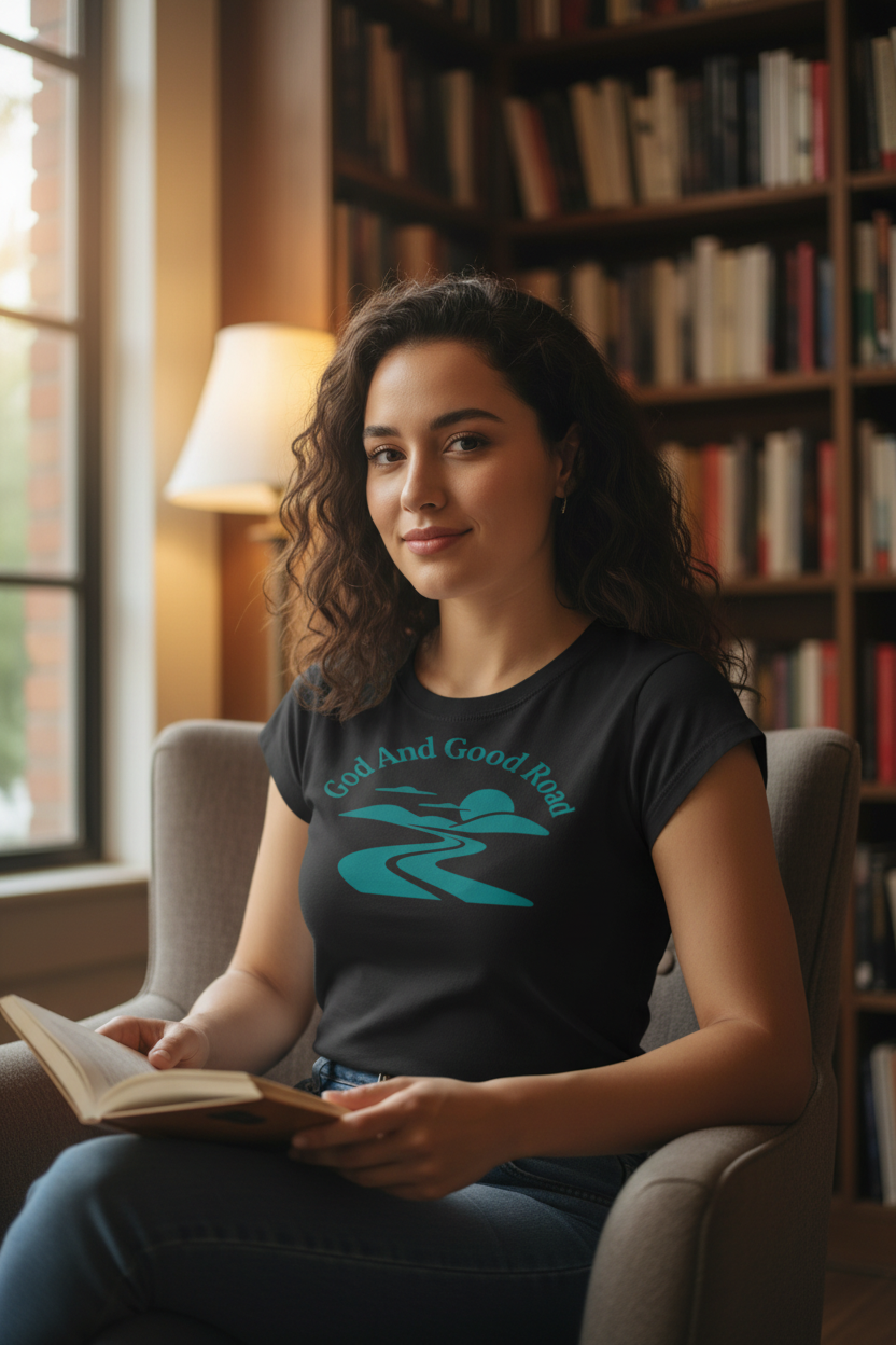 Model in bookstore
