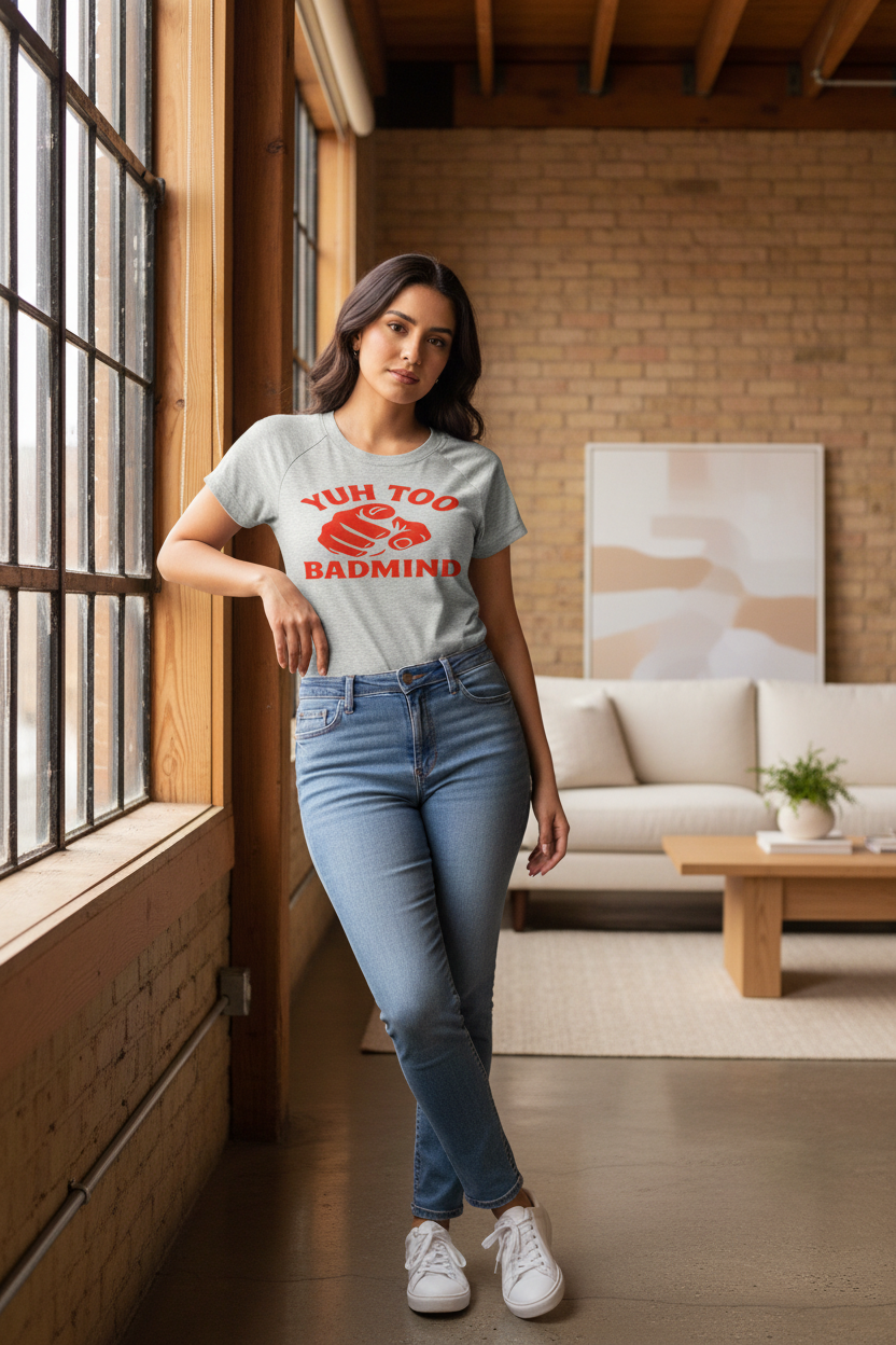 Model in industrial loft