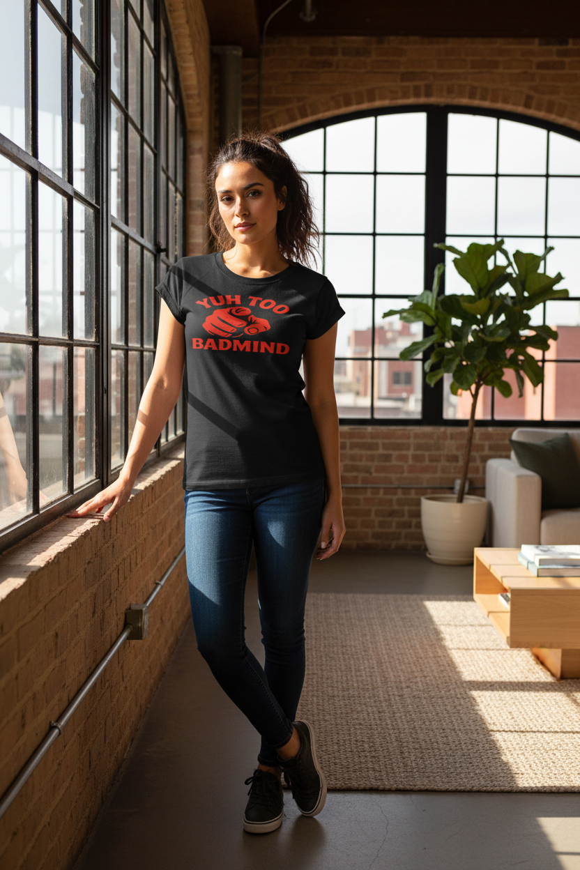 Model in industrial loft