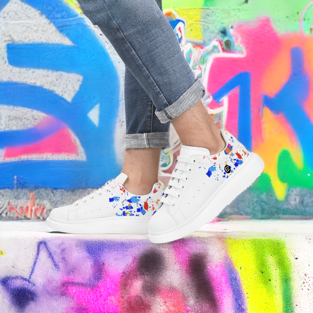 FZ Mens White Tongue Chunky Shoes - FZwear