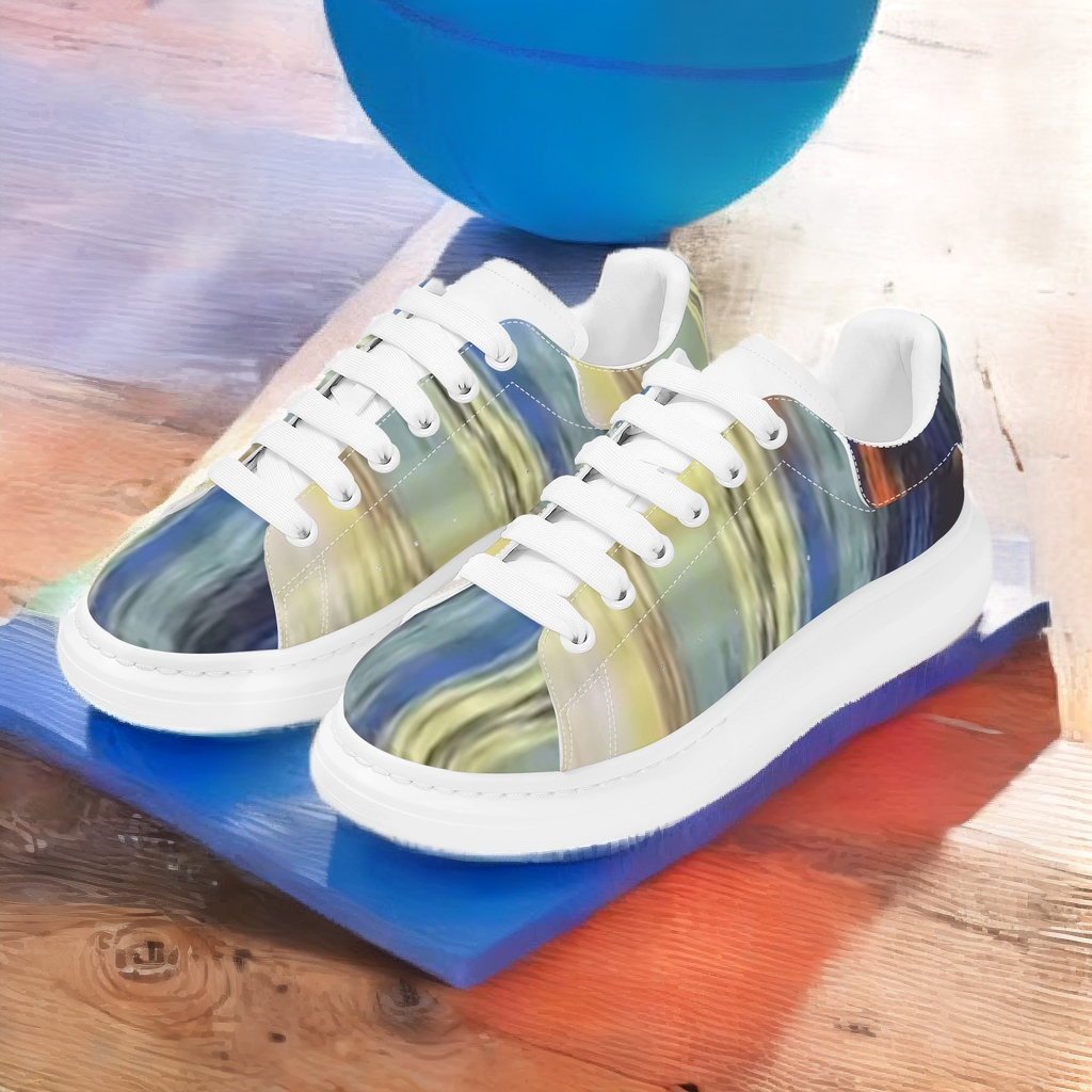 FZ Women's White Tongue Low Top Chunky Shoes - FZwear