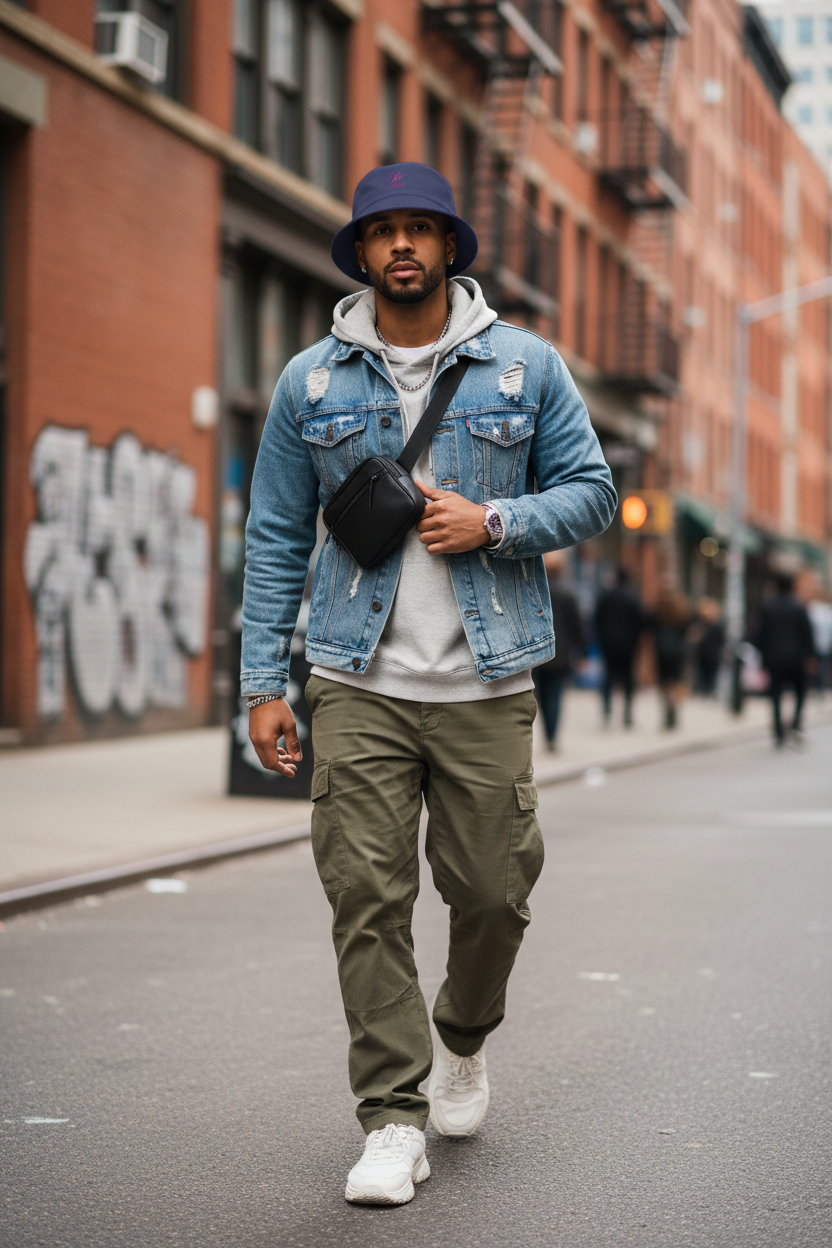 Navy bucket hat - man lifestyle