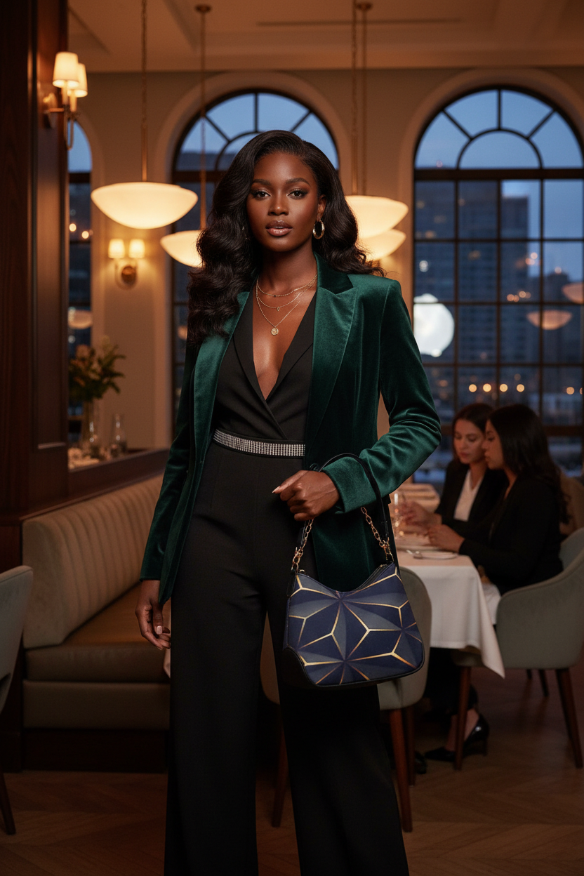 Navy Gold Bag - Restaurant
