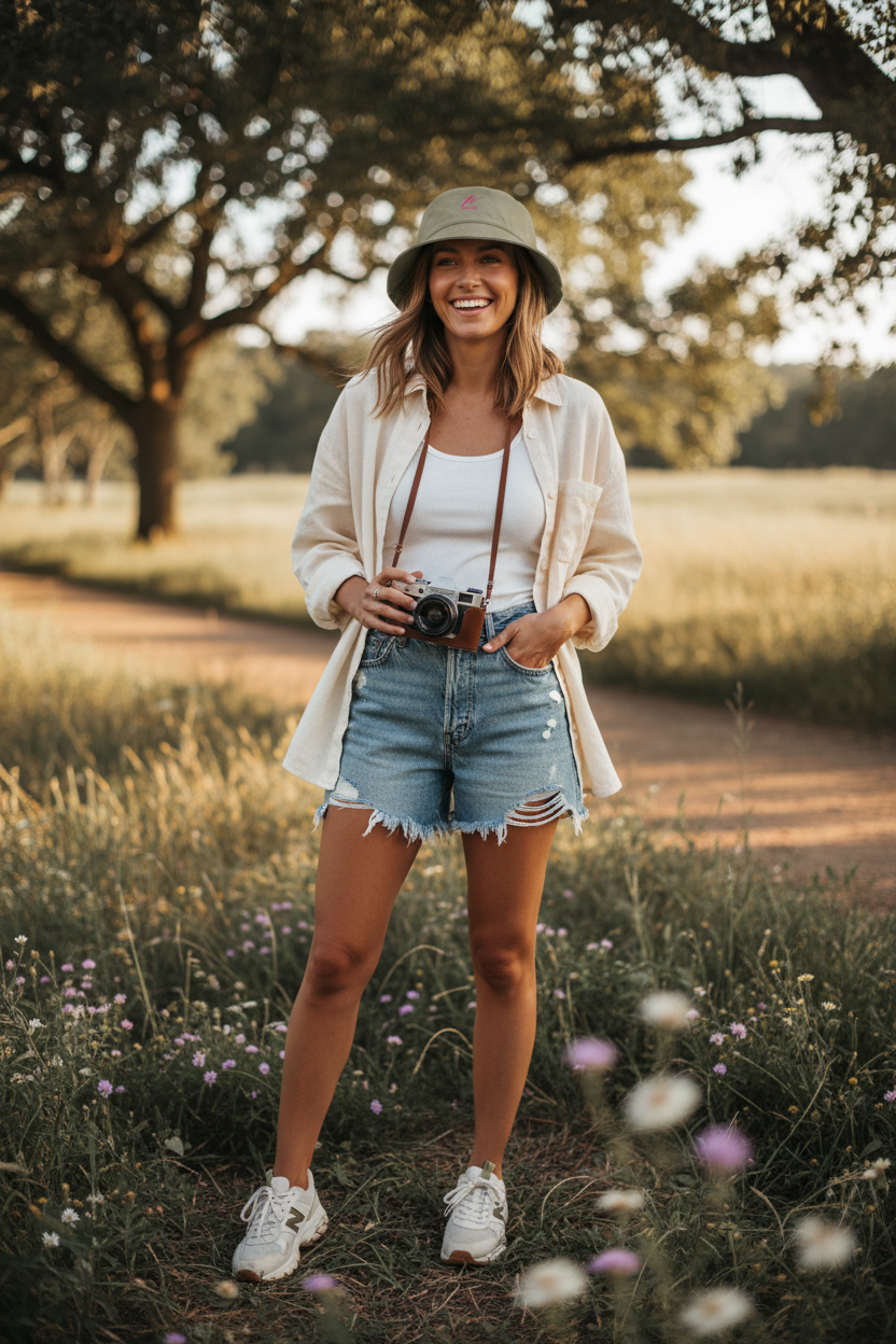 Olive bucket hat - woman lifestyle