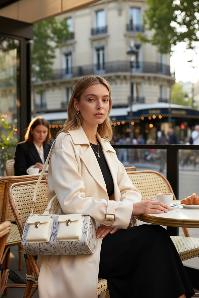 Parisian Café - Grey Abstract Baguette