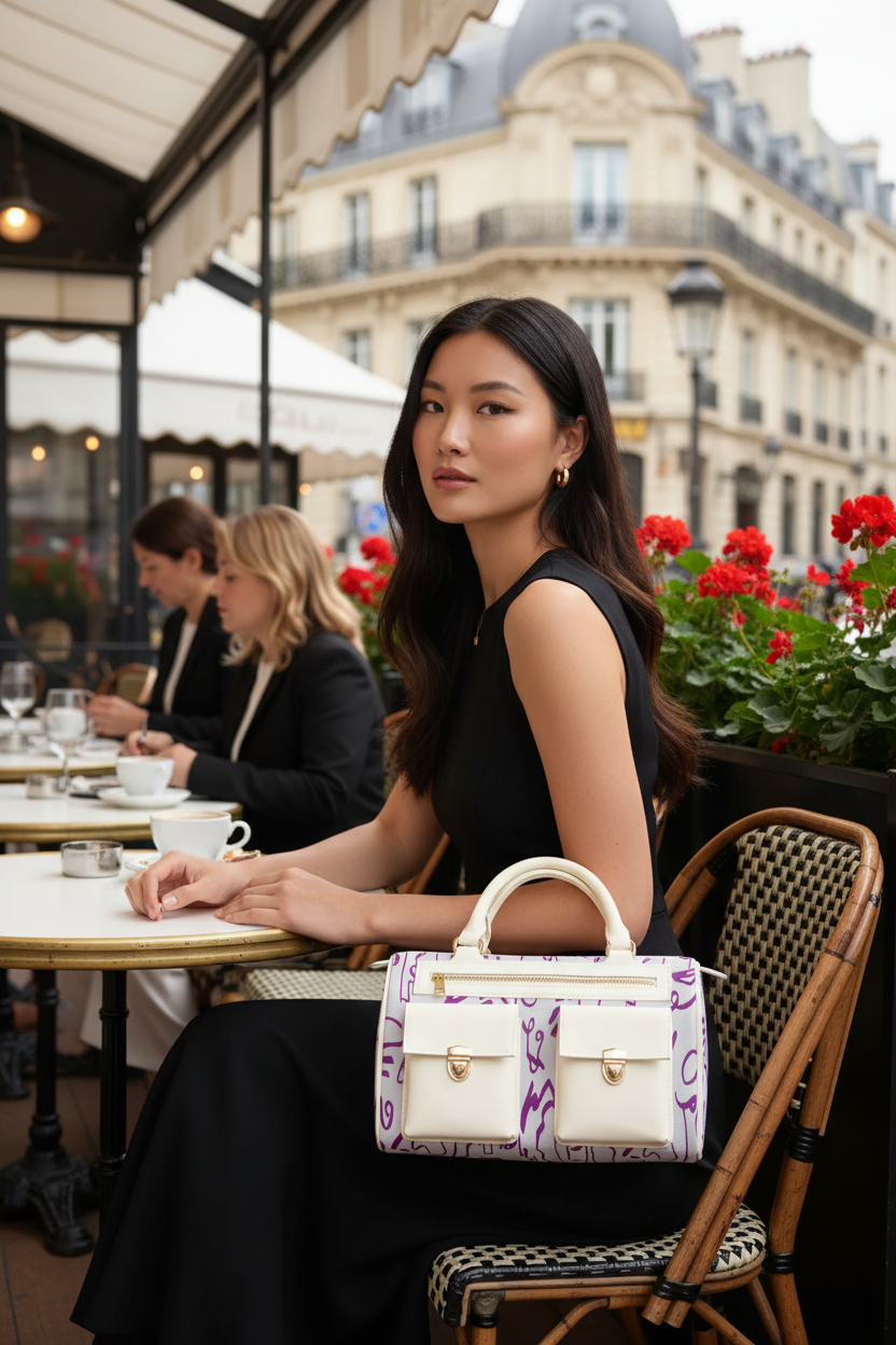 Parisian Café - Purple Abstract Baguette