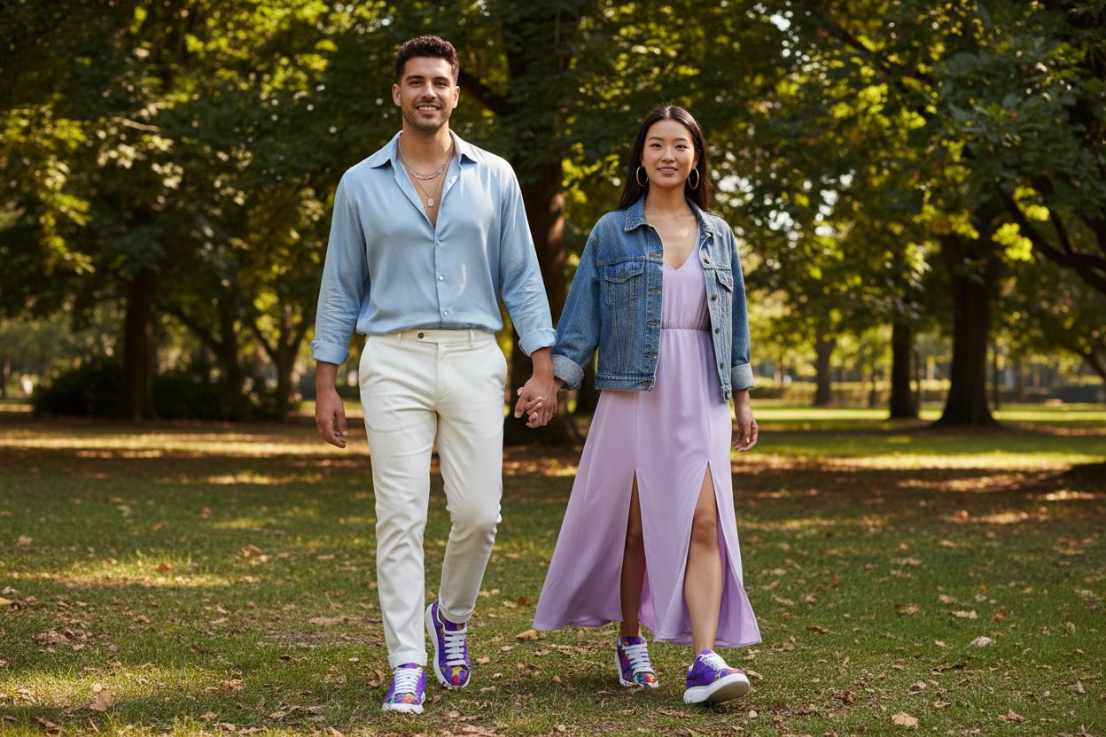 Park setting couple