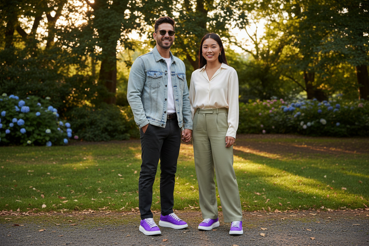 Park setting couple