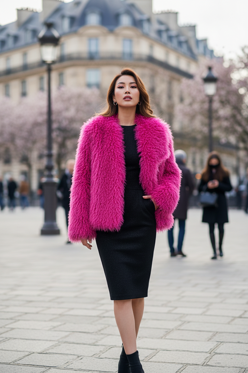 Pink Coat - Paris Boulevard