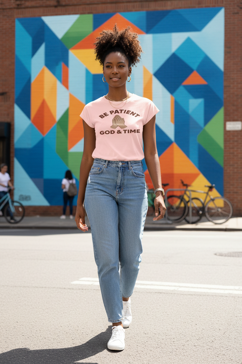 Pink tee, urban mural