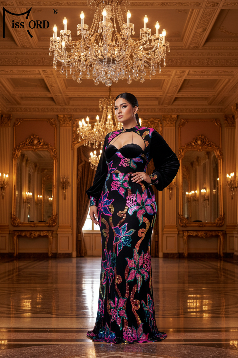 Plus Size Dress - Black Woman Ballroom