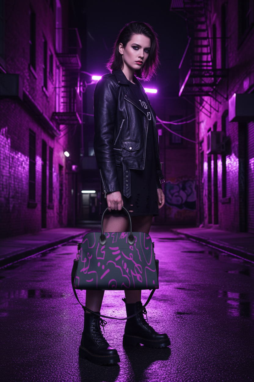 Purple Graffiti Tote - Alley