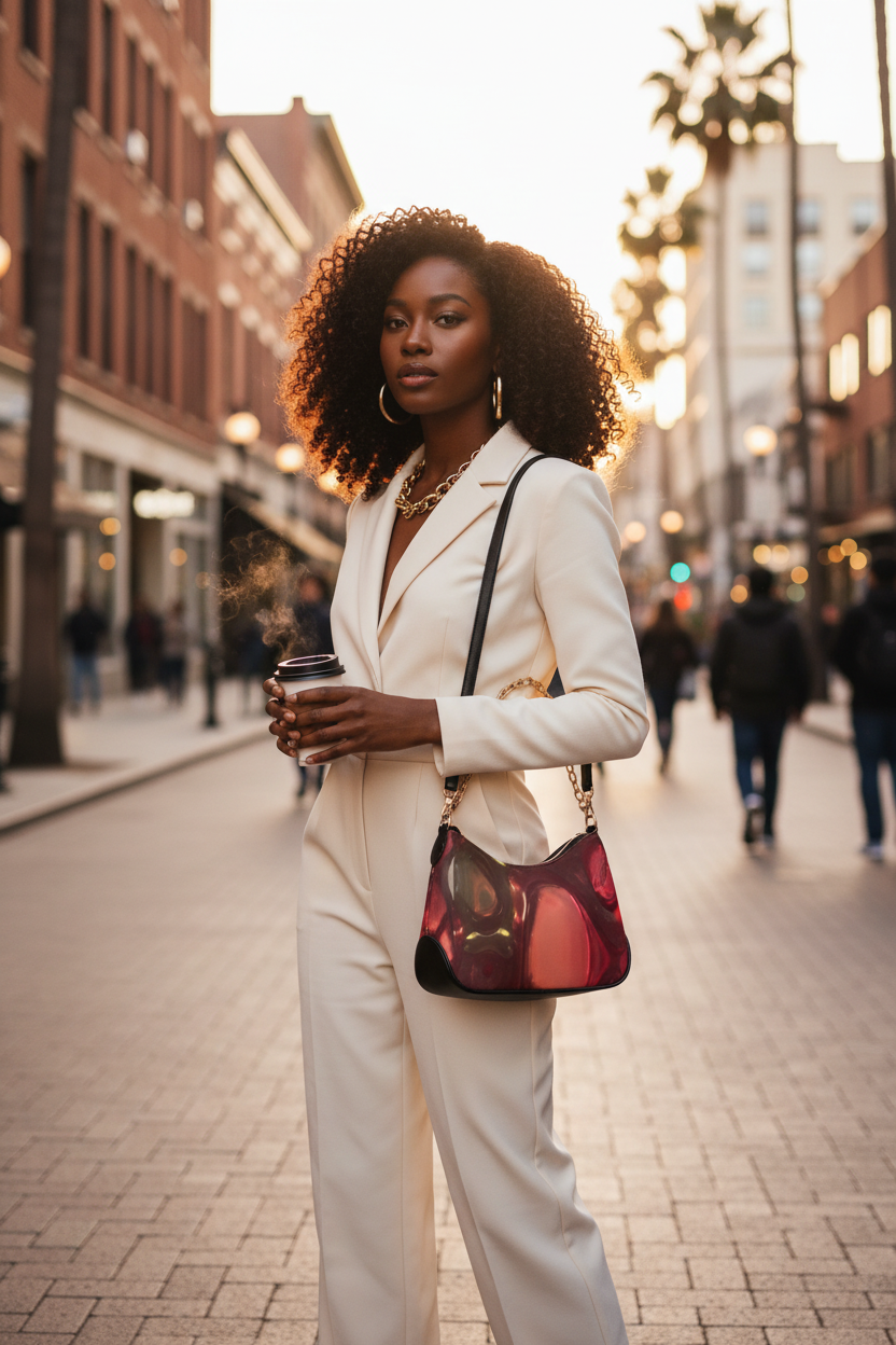 Red Abstract Bag - City