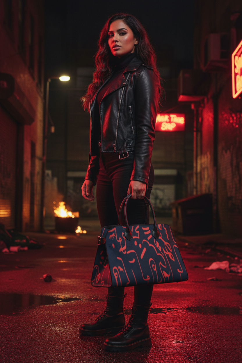 Red Graffiti Tote - Alley