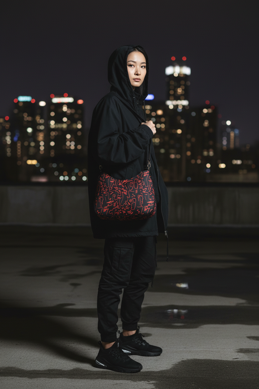 Red Neon Bag - Rooftop