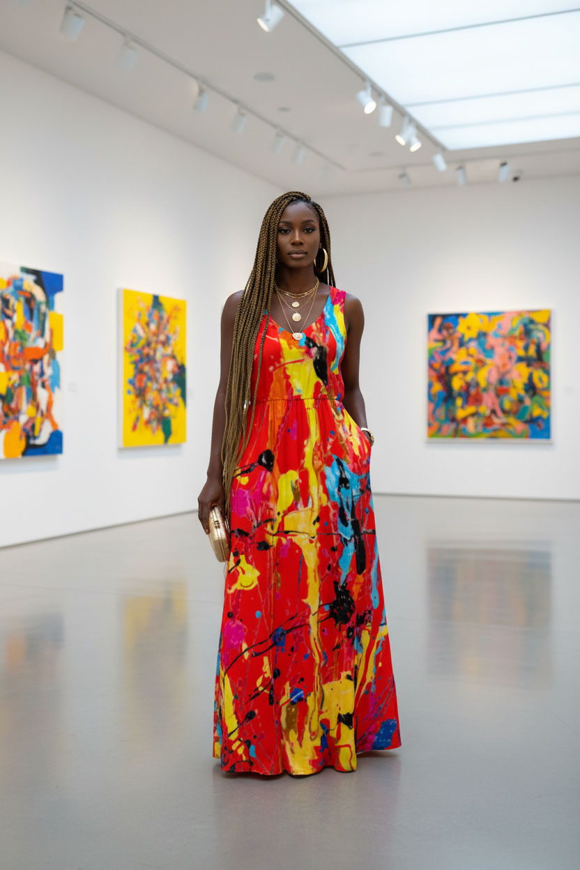 Red Paint Dress - Art Gallery