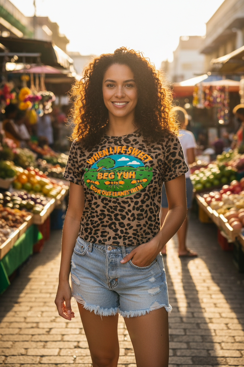 Tan Leopard Tee - Market