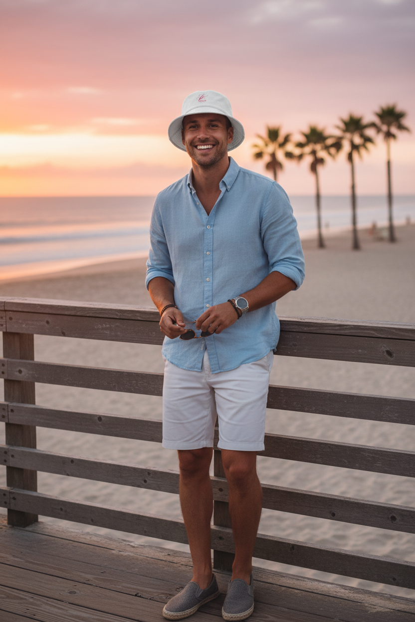 White bucket hat - man lifestyle