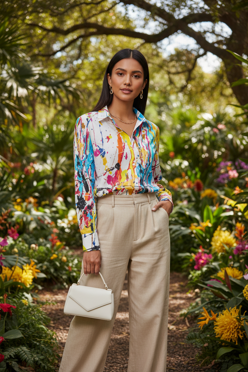 White Paint Shirt - Botanical Garden