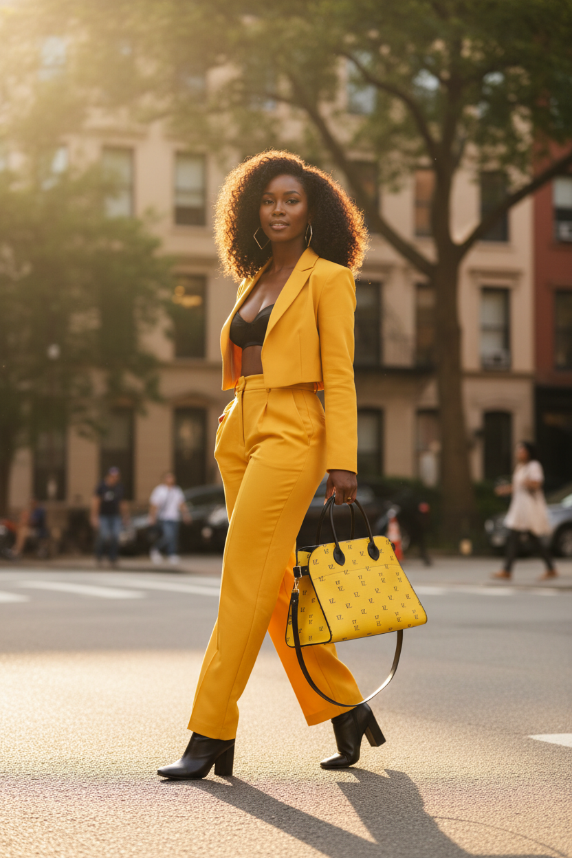 Yellow Monogram Tote - Street