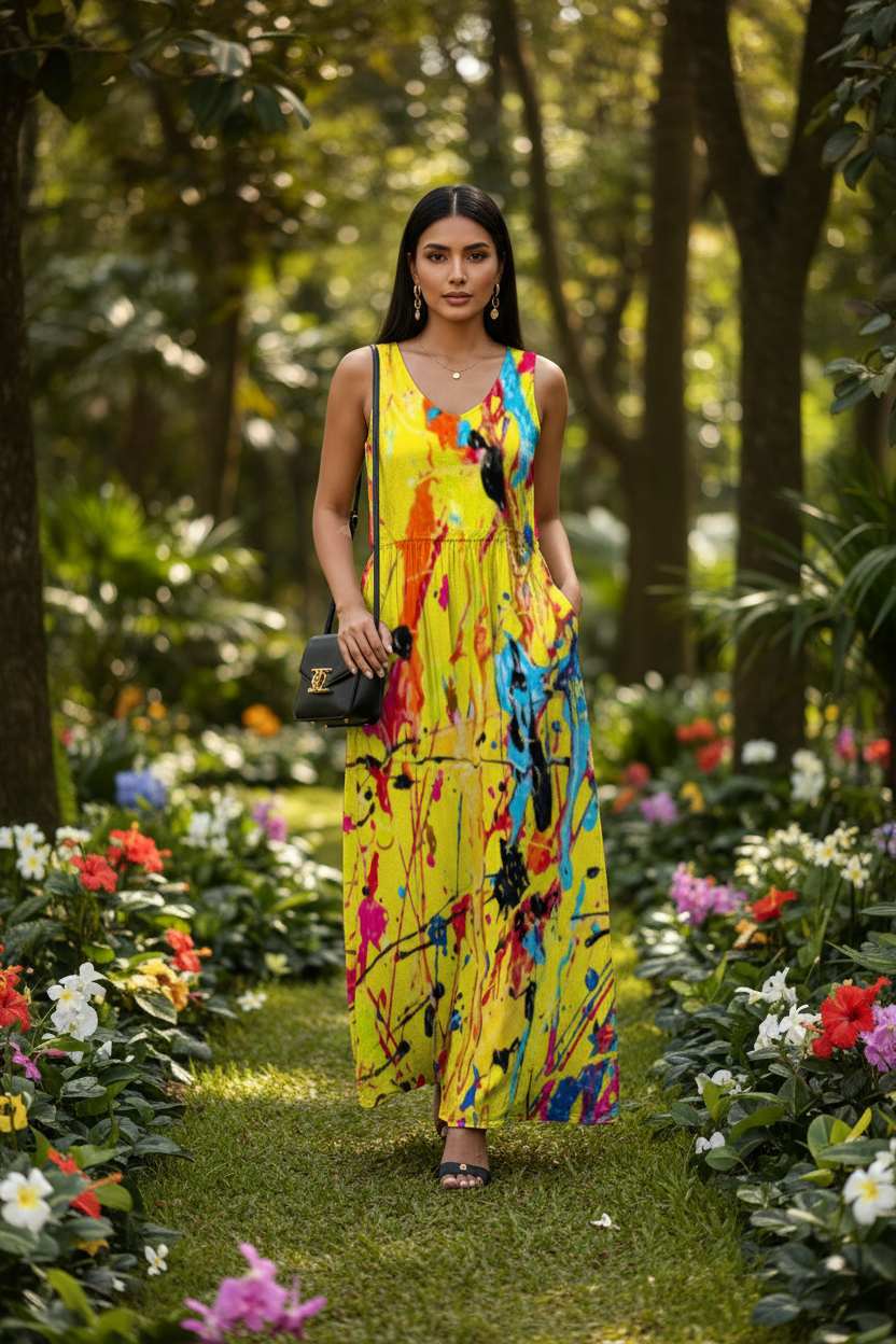Yellow Paint Dress - Botanical Garden