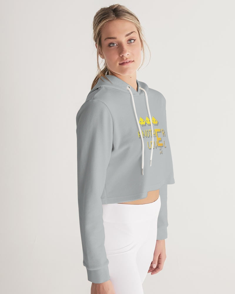 flying grey women's cropped hoodie