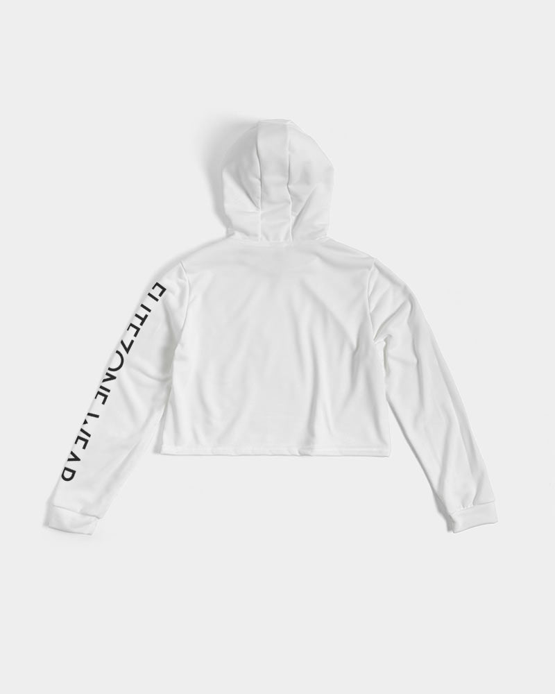 the white  bull women's cropped hoodie