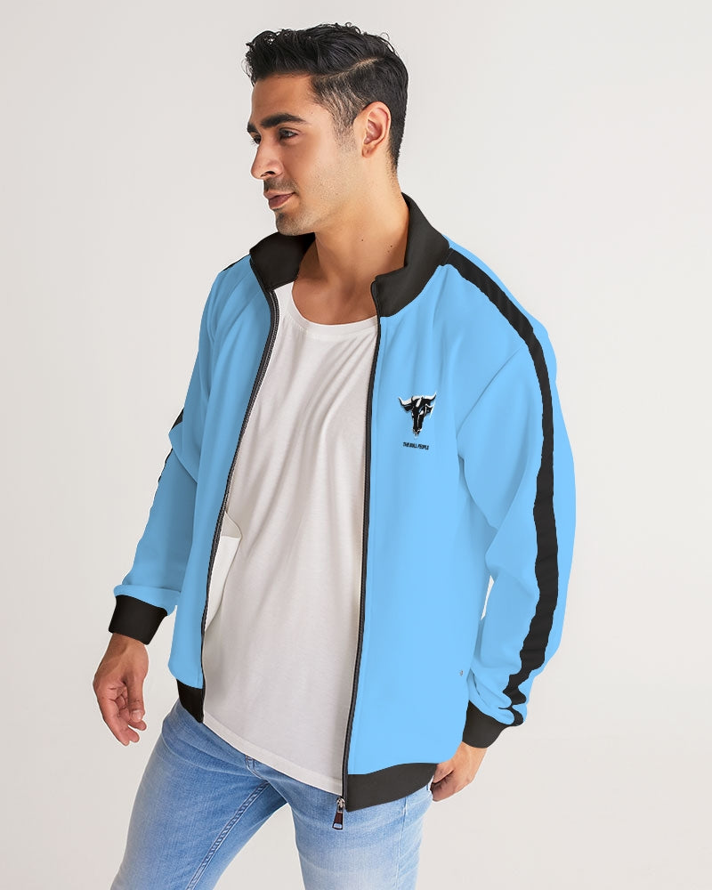 blue sky zone men's stripe-sleeve track jacket