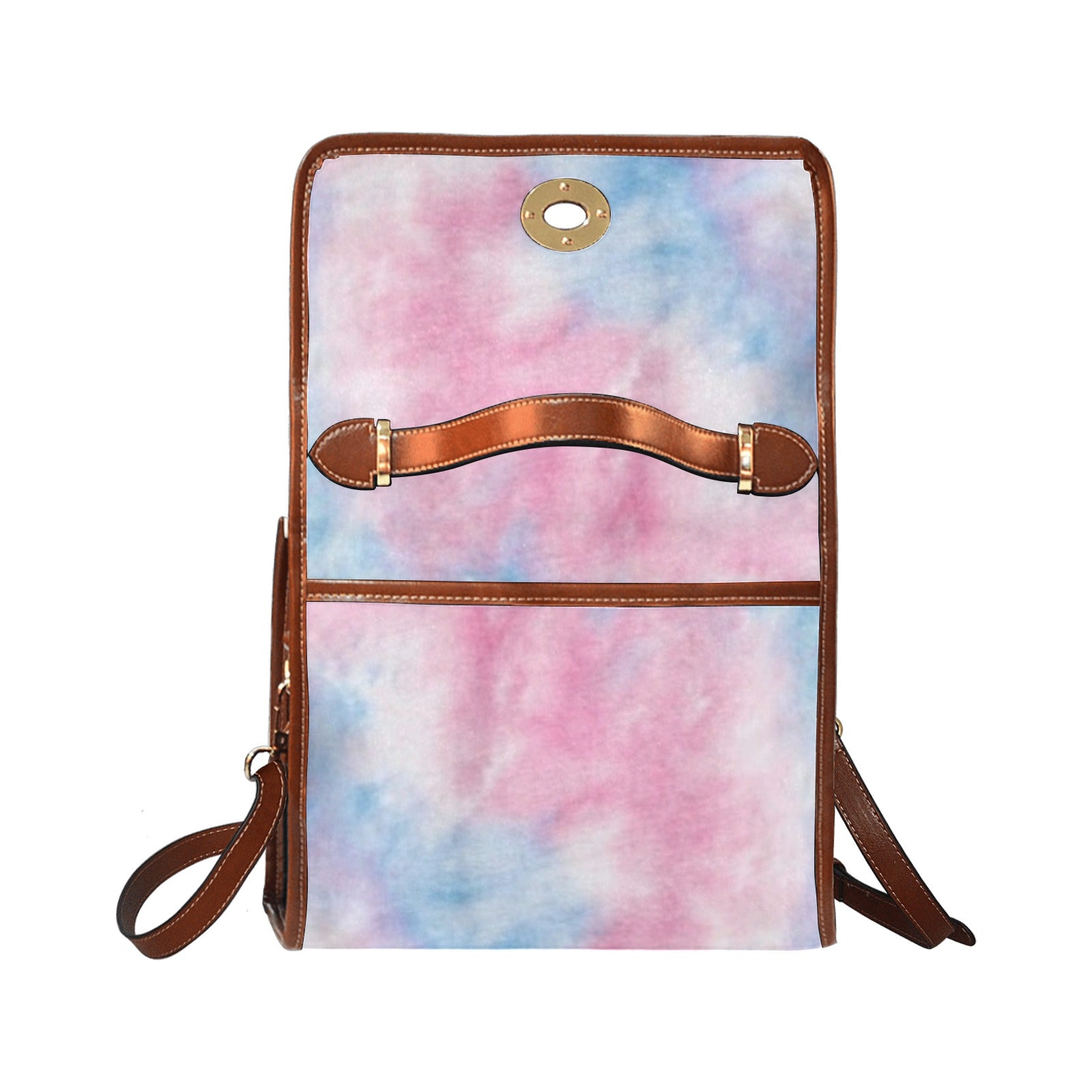 fz original handbag  - dye all over print waterproof canvas bag(model1641)(brown strap)