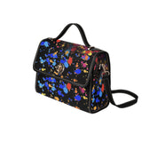 fz paint print handbag all over print canvas bag (model 1641)(black)