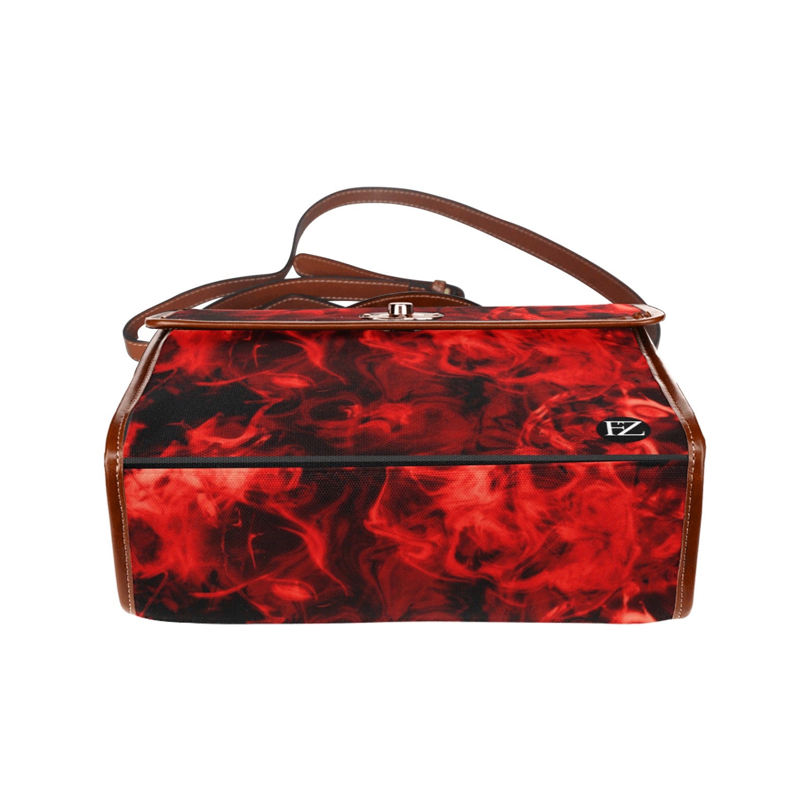 fz zone handbag - abstract all over print waterproof canvas bag(model1641)(brown strap)