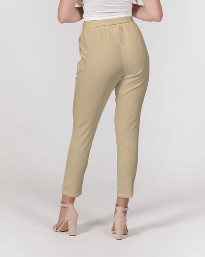 the beige zone women's belted tapered pants