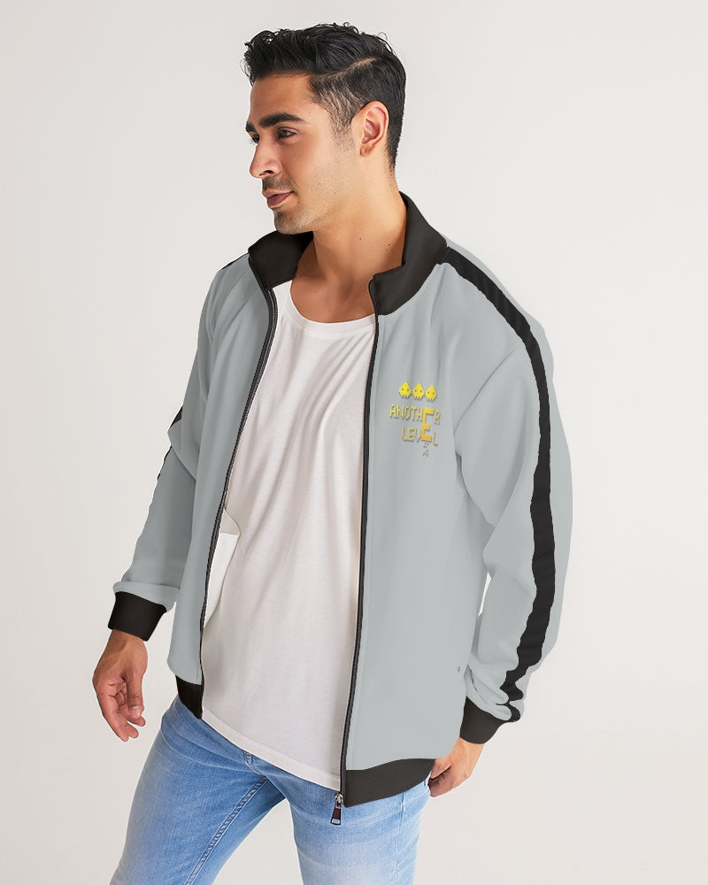 flying grey men's stripe-sleeve track jacket