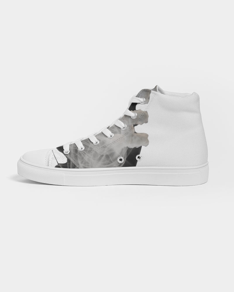 clean stamp women's hightop canvas shoe