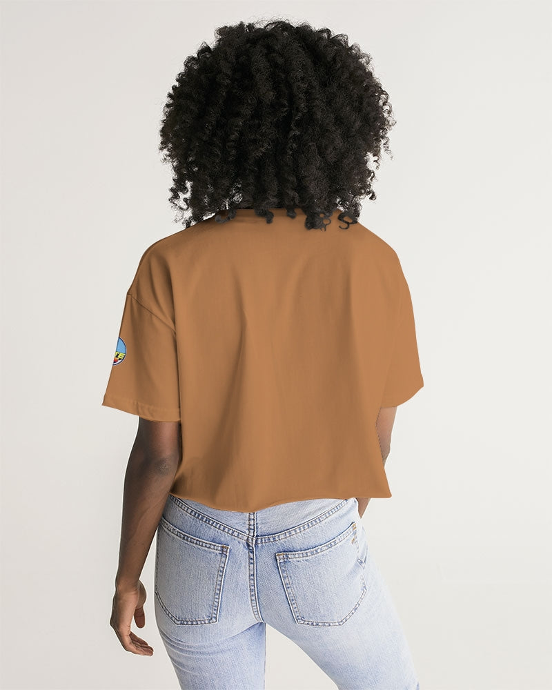 tan flite women's lounge cropped tee