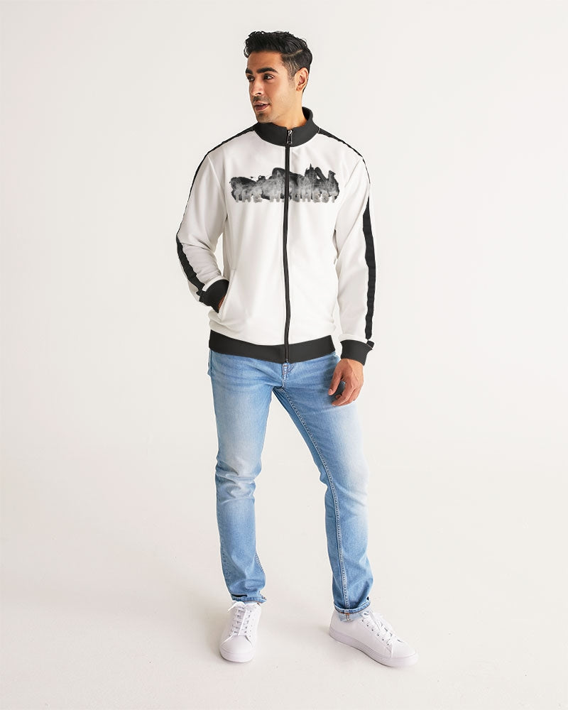 clean stamp men's stripe-sleeve track jacket
