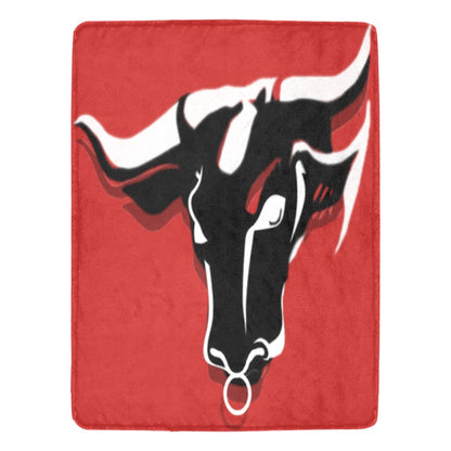 fz blanket bull (l) one size / fz bull blanket - red ultra-soft micro fleece blanket 60" x 80"(made in usa)