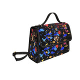 fz paint print handbag all over print canvas bag (model 1641)(black)