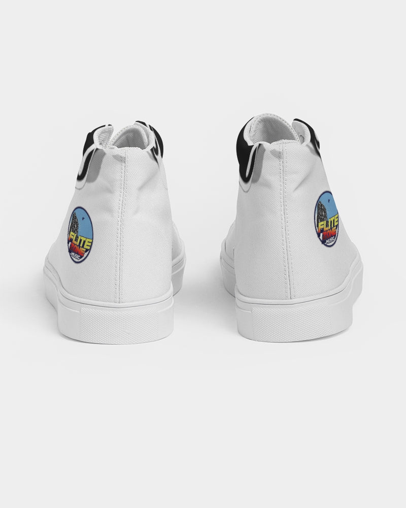 the white  bull men's hightop canvas shoe