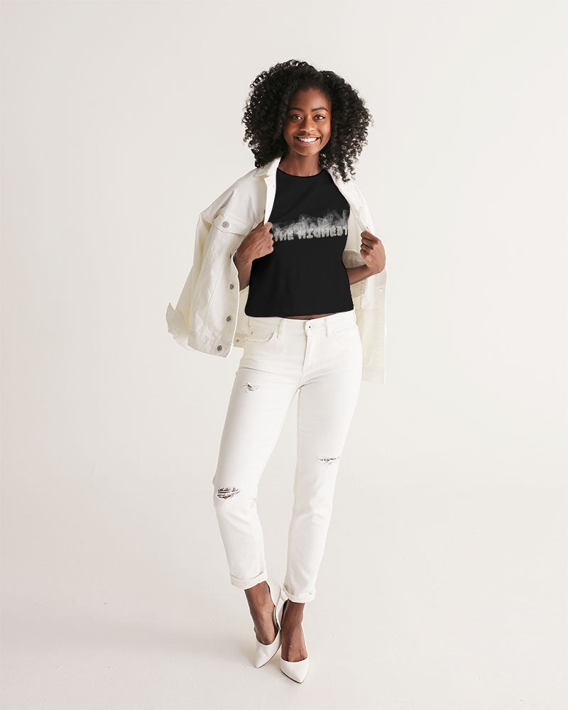 smokin black women's cropped tank