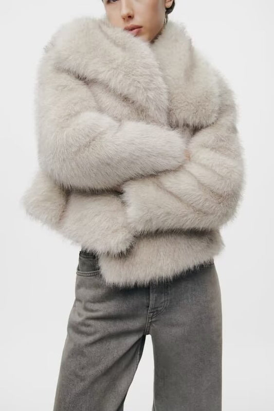 FZ Women's Artificial Fur Effect Short Jacket
