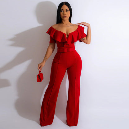 FZ Women's Flounce Sexy Waist Trimming Jumpsuit - FZwear