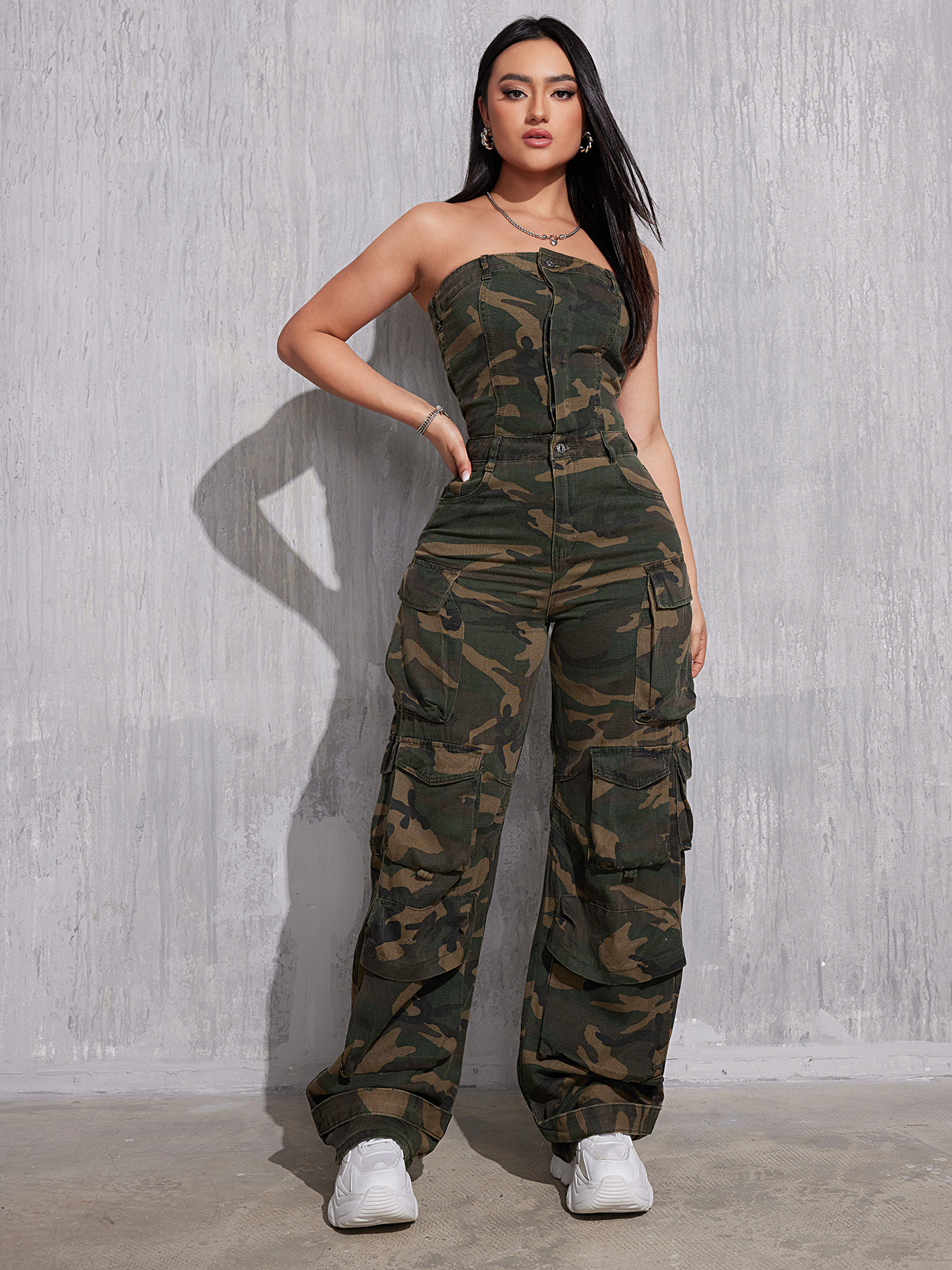 FZ Women's New Camouflage Denim Jumpsuit - FZwear