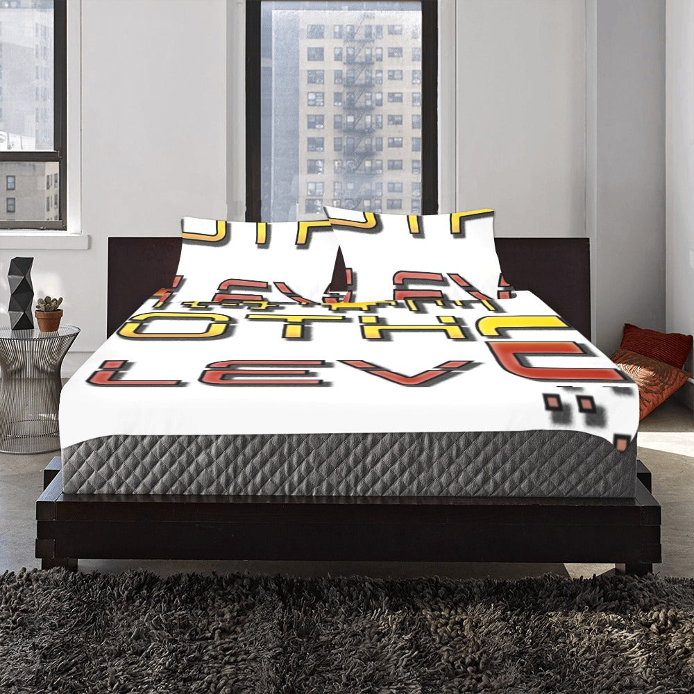 fz bedding set one size / fz bedding - white 3-piece bedding set (1 duvet cover 86"x70"; 2 pillowcases 20"x30")(one side)