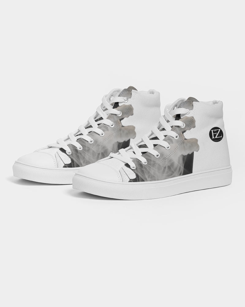 clean stamp women's hightop canvas shoe